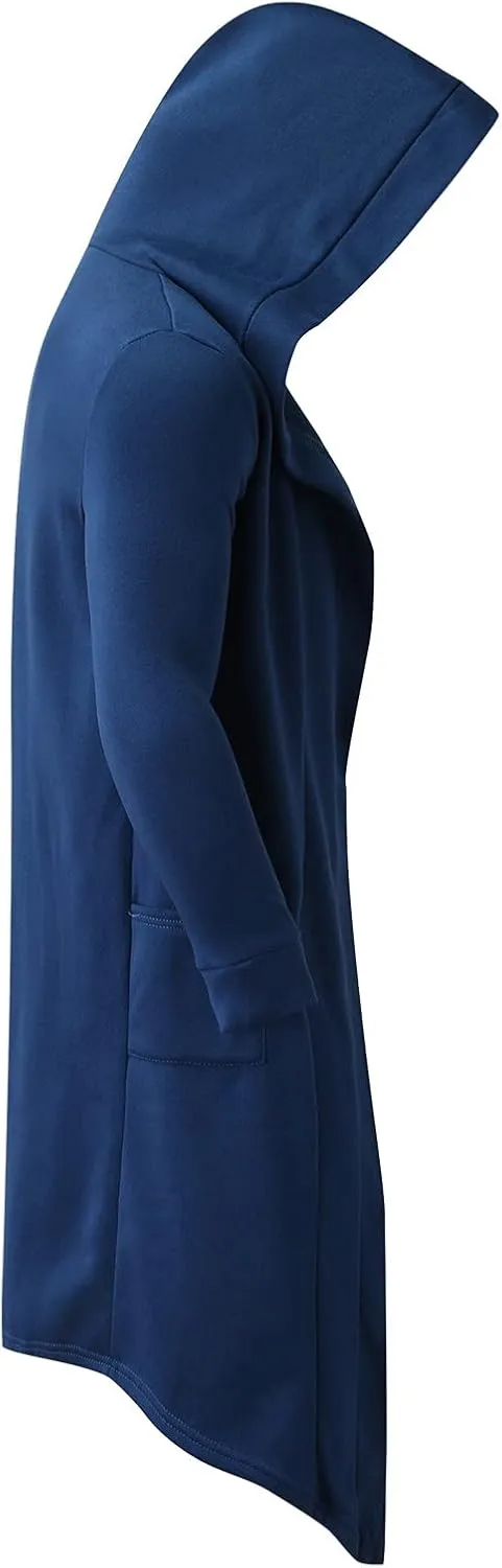 Mens Hoodies Men's Dark Style Solid Color Long Cardigan Cloak Coat Hooded Sweater Jacket