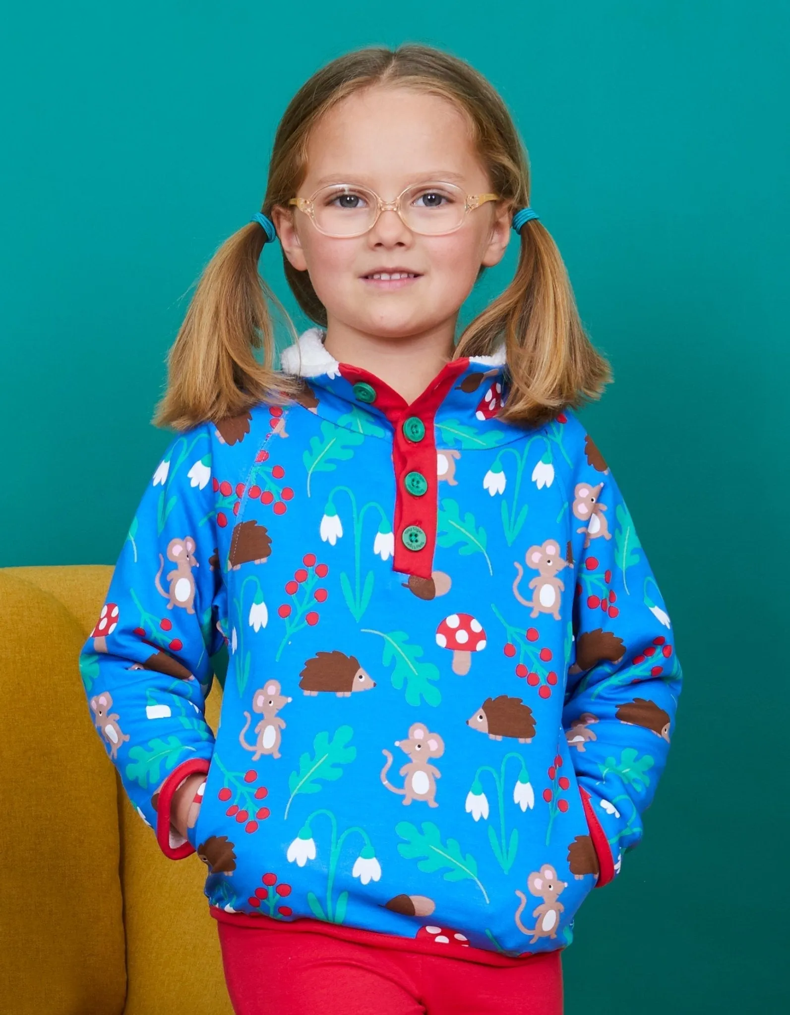 Organic Woodland Print Cosy Fleece Sweatshirt