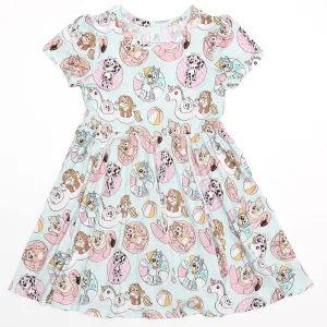 Park Fun Pink Pool Pups - Girls Bamboo Twirl Dress