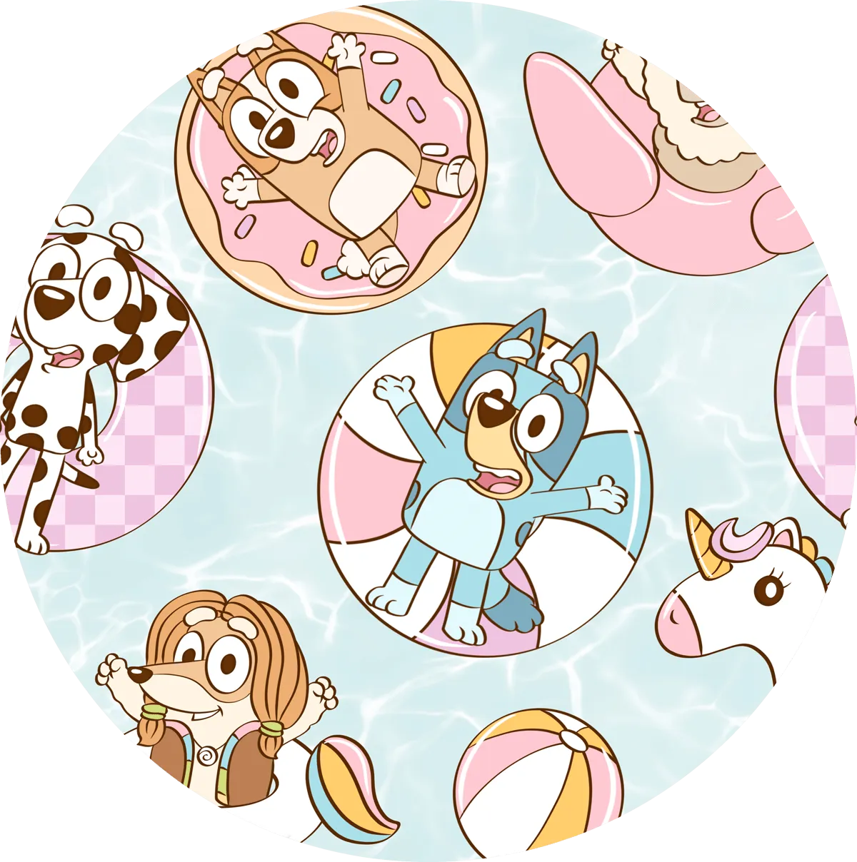 Park Fun Pink Pool Pups - Girls Bamboo Twirl Dress