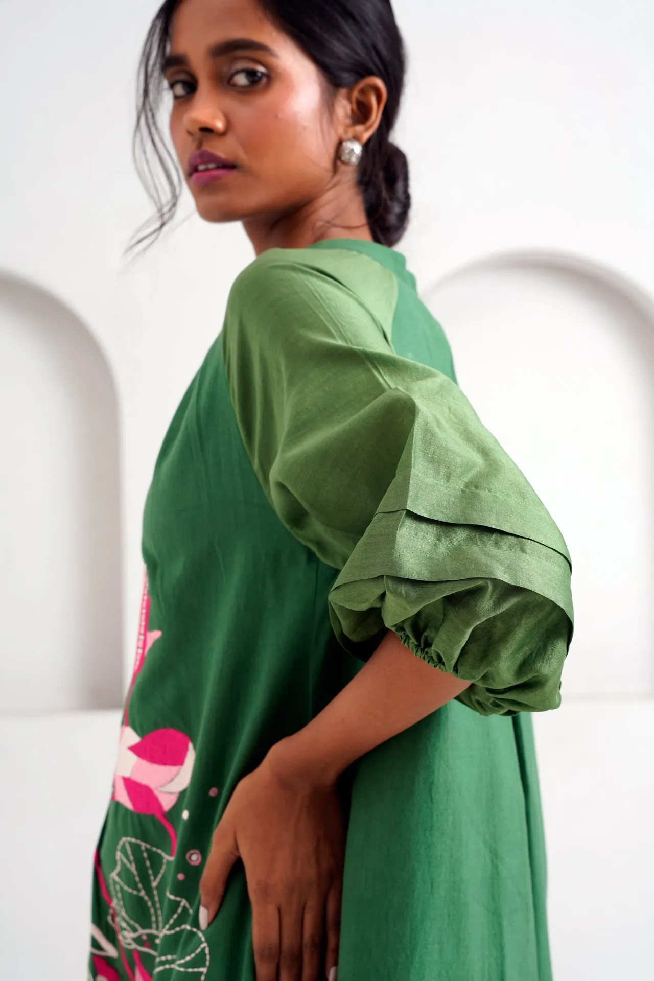 Pine Green Suvi Set - Embroidered Tunic   Pants