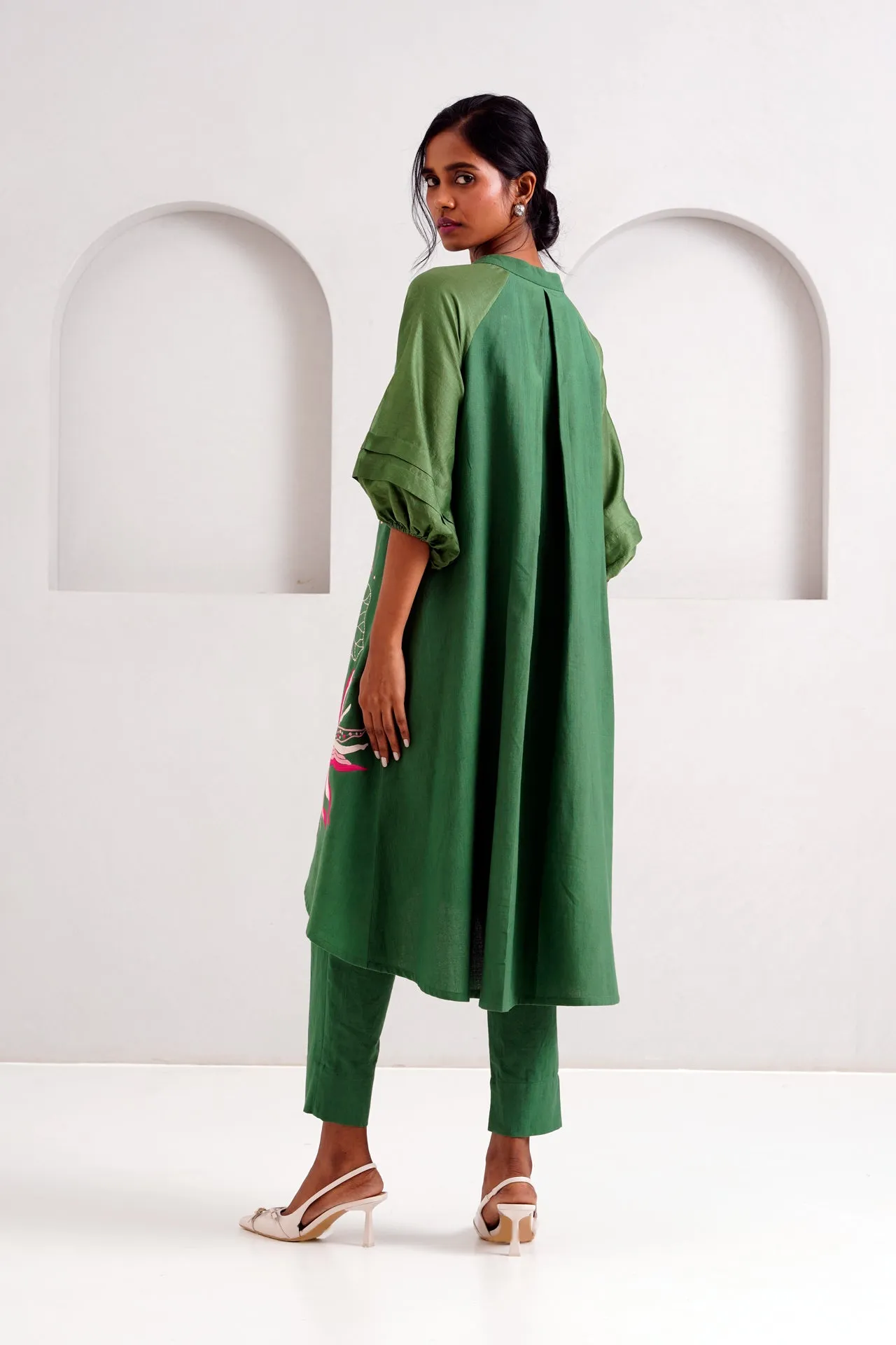 Pine Green Suvi Set - Embroidered Tunic   Pants