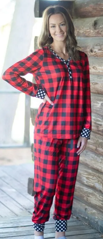 Plaid & Dots Loungewear Set