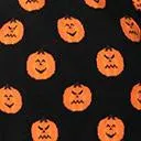 Plus Size Black & Orange Pumpkins Open Long Cardigan