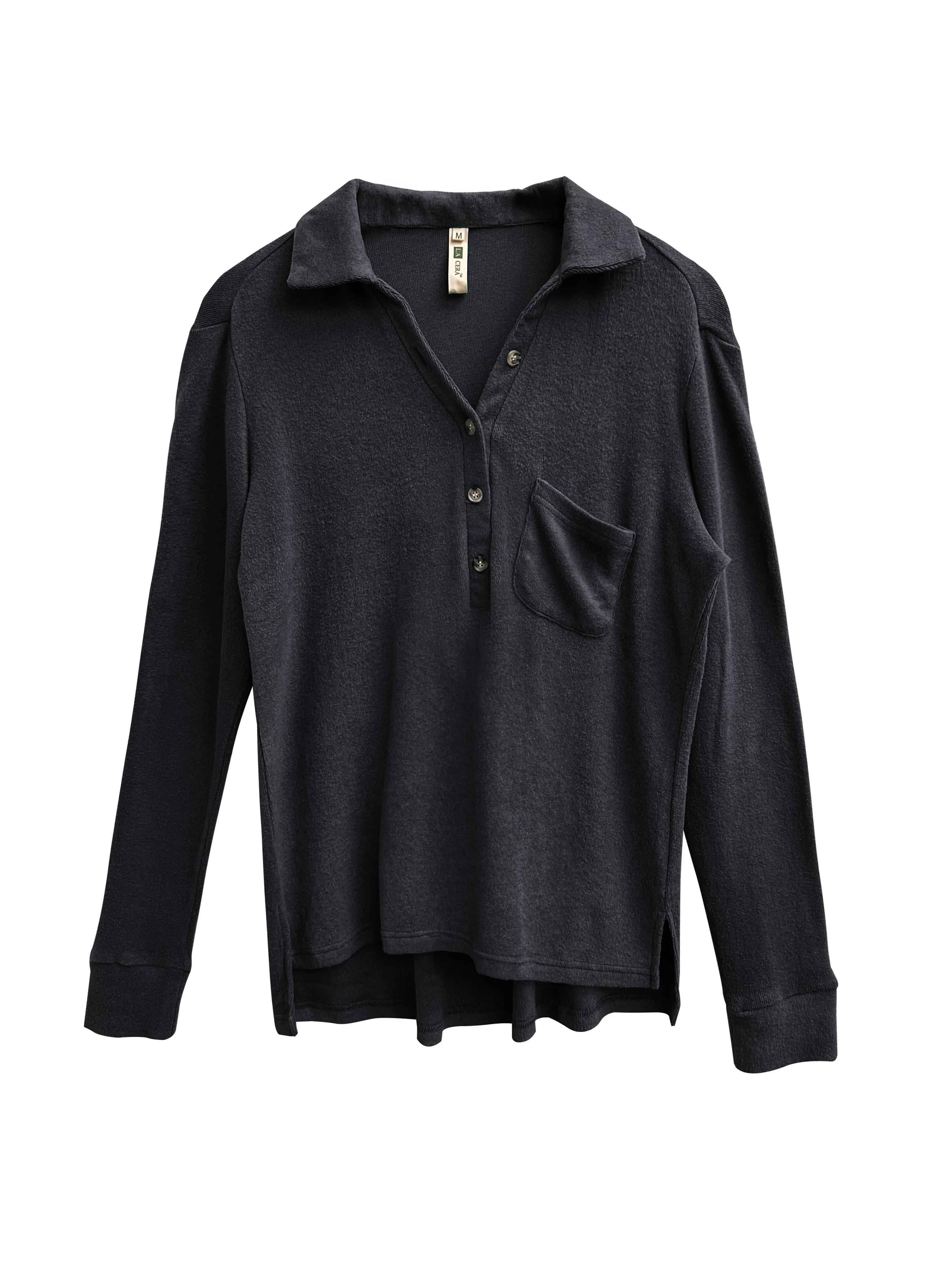 Plus Size Comfort Luxe Collection Cozy Notch Collar Shirt