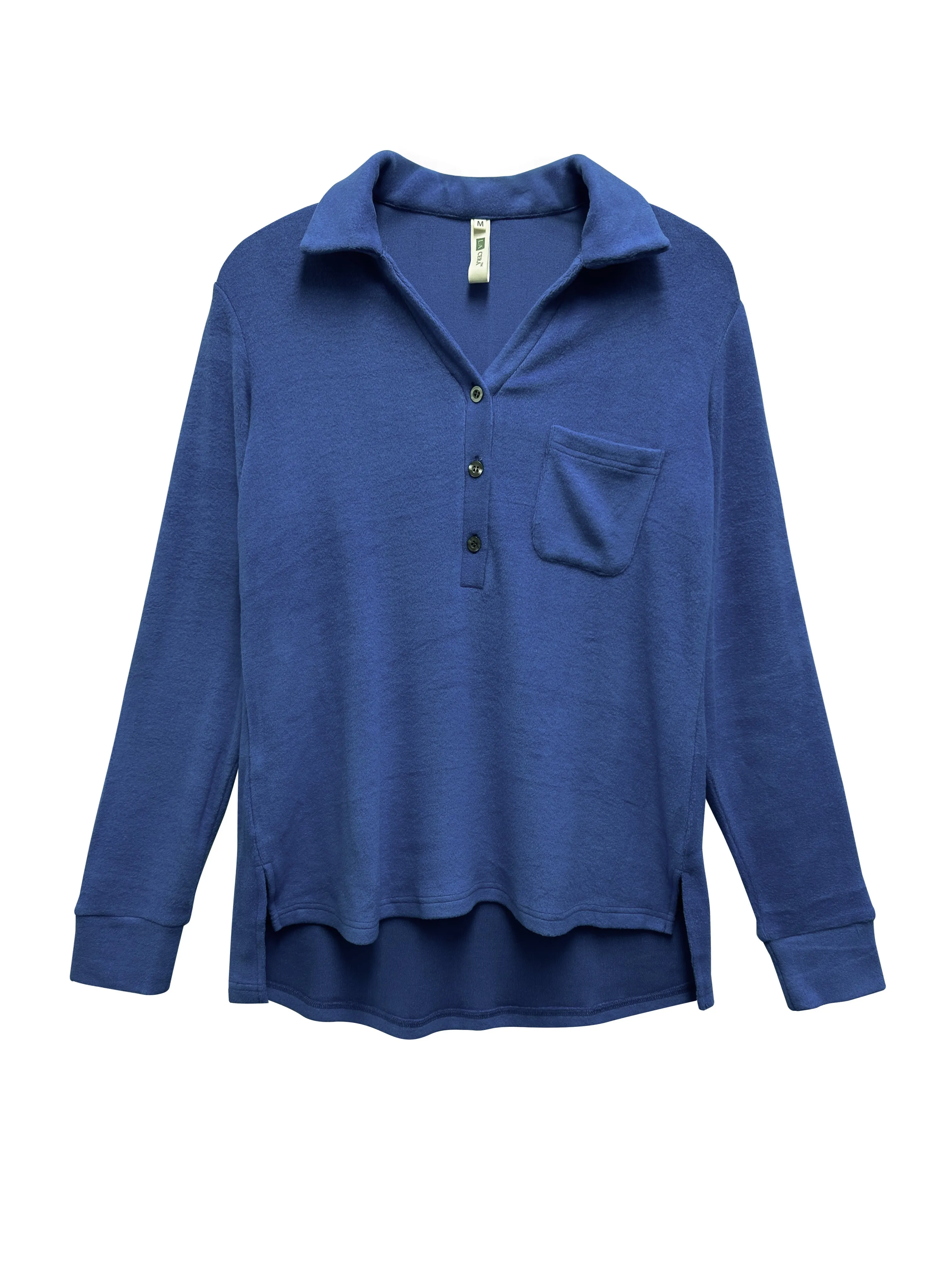 Plus Size Comfort Luxe Collection Cozy Notch Collar Shirt