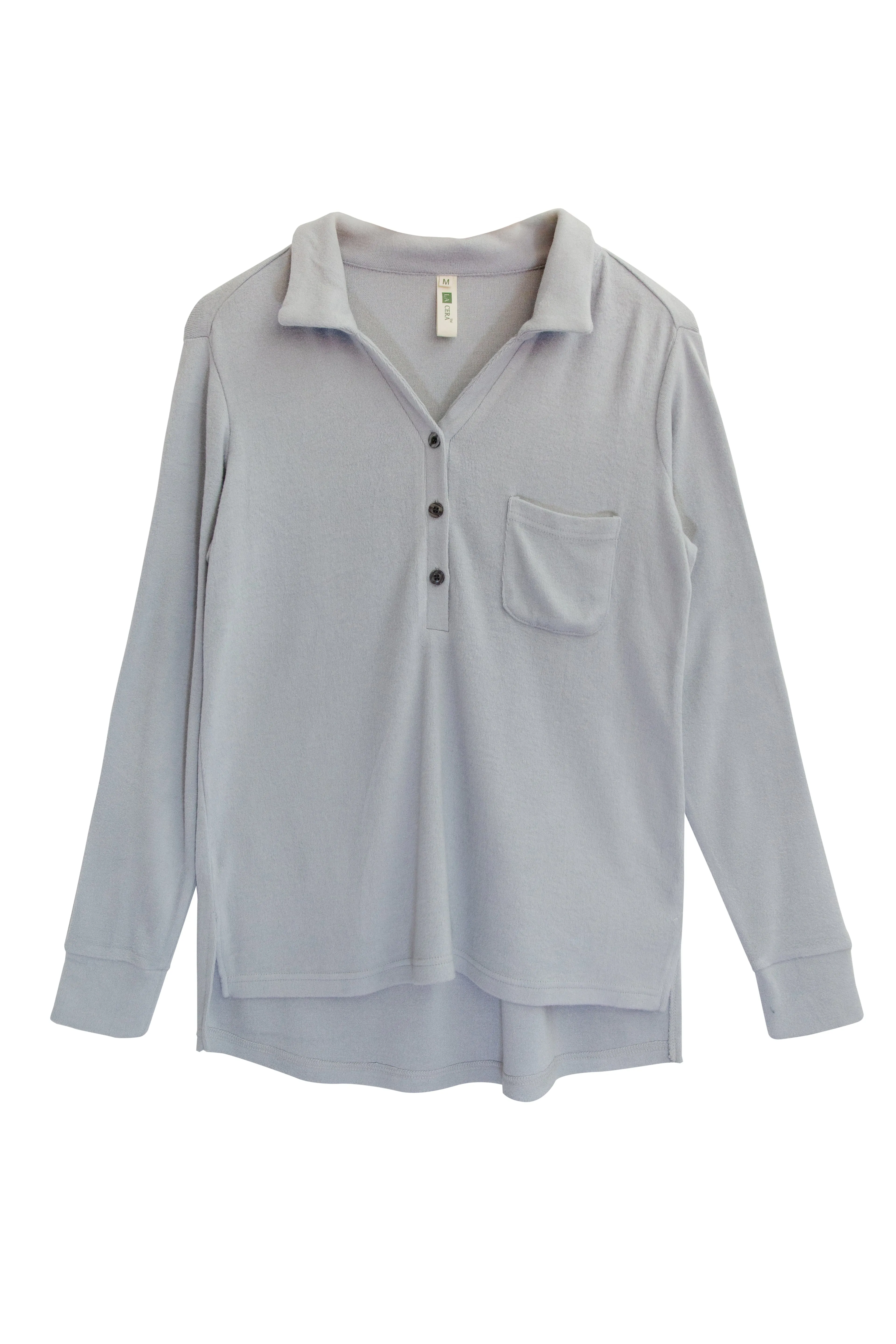 Plus Size Comfort Luxe Collection Cozy Notch Collar Shirt