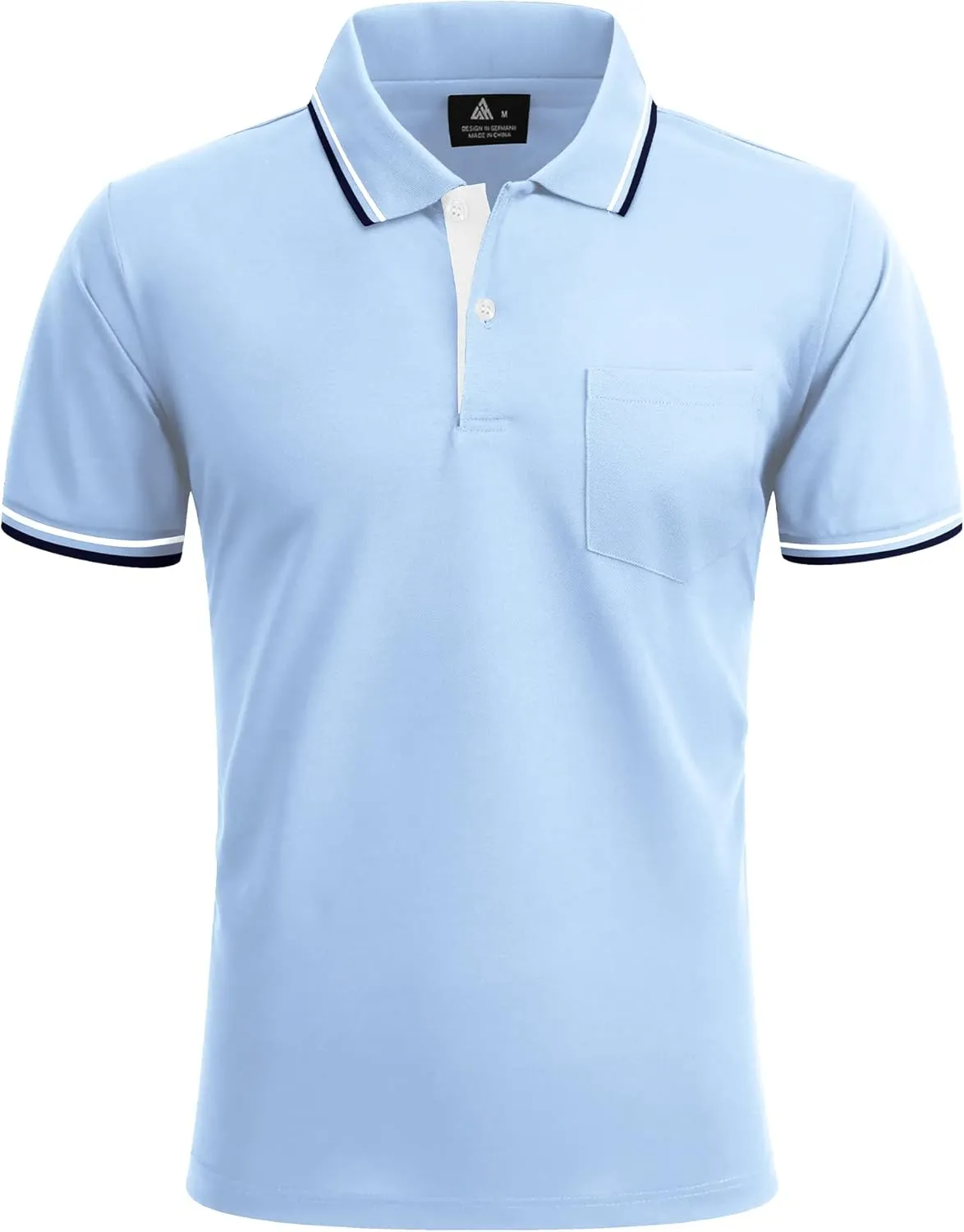 Polo Shirts for Men Short Sleeve Golf Polo with Pockets Moisture Wicking Tennis Shirt Summer Polo T-Shirts