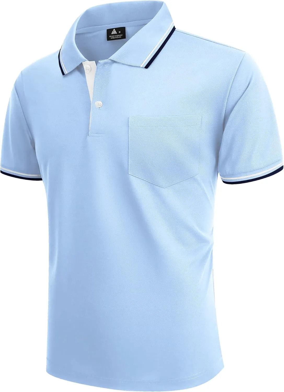 Polo Shirts for Men Short Sleeve Golf Polo with Pockets Moisture Wicking Tennis Shirt Summer Polo T-Shirts