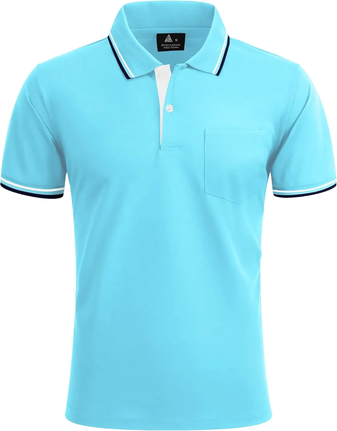 Polo Shirts for Men Short Sleeve Golf Polo with Pockets Moisture Wicking Tennis Shirt Summer Polo T-Shirts