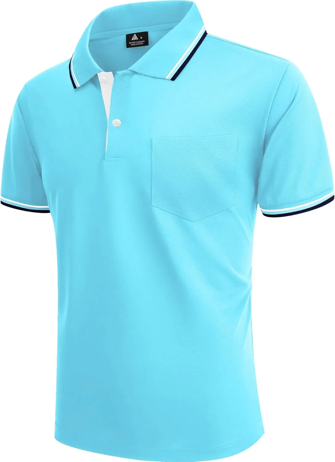 Polo Shirts for Men Short Sleeve Golf Polo with Pockets Moisture Wicking Tennis Shirt Summer Polo T-Shirts