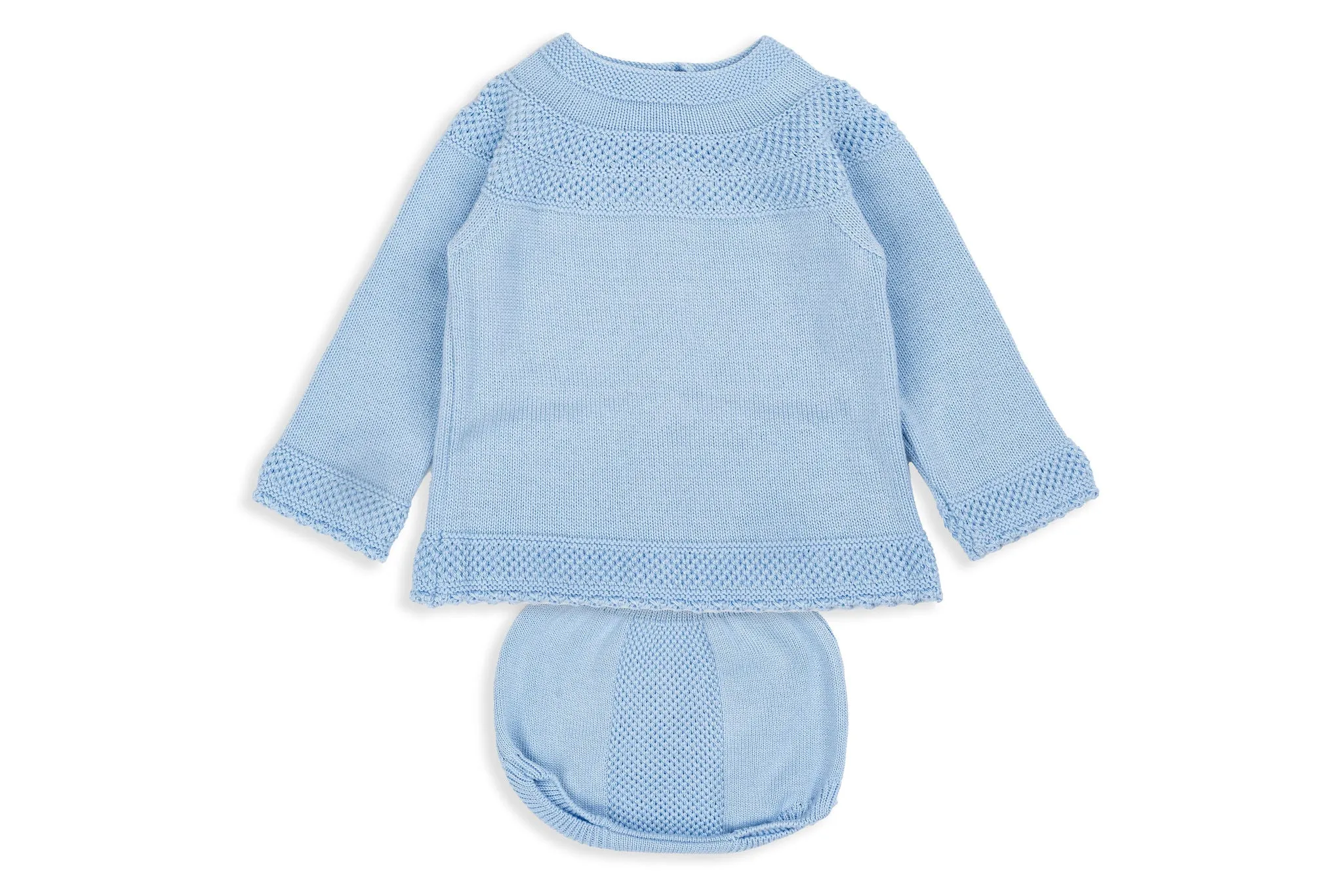 Powder Blue Two-piece Knit Unisex Set