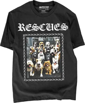 Rescue Dog Mom and Dog Dad Tshirt for Adopted Pet Owner, 90s Gangster Style 100% Cotton Tshirt for Rescues Lover