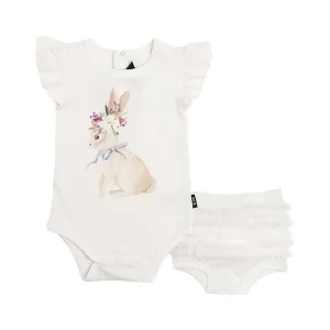 Rock Your Baby Spring Bunny Bodysuit & Ruffle Pant Set