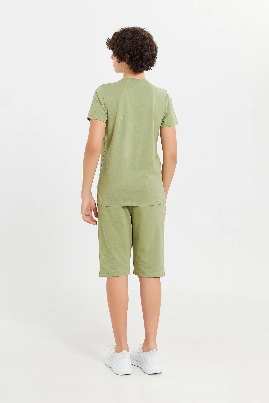 Senior Boys Olive Minecraft Casual Set (2 Piece)