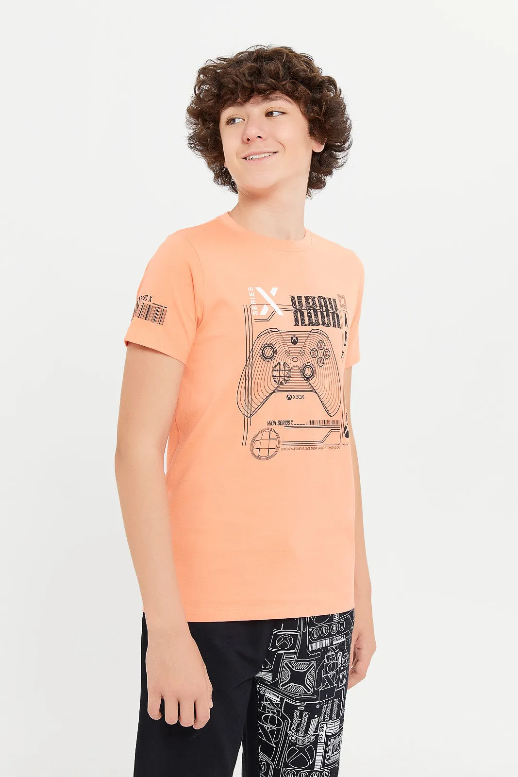 Senior Boys Orange And Black X-Box Casual Set (2 Piece)