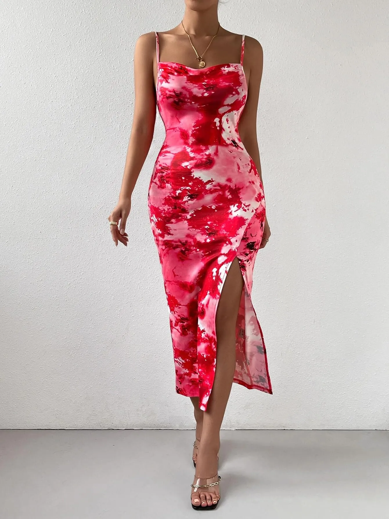 Tandul Dress - Multicolor Dress, Ankle Length Asymmetric Dress, Sleeveless Casual Dress For Women ( 6409 ) Small Size gifts for women