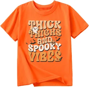 Toddler Boys Girls Halloween Shirt Skeleton Ghost T-Shirts Boo Tees Spooky Tops Short Sleeve 2-12 Years
