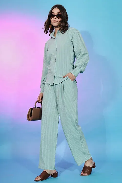 Trendy Collection Sky Color Self Design Co-Ords Set
