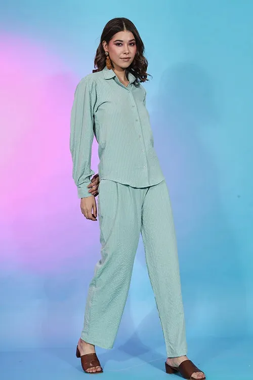 Trendy Collection Sky Color Self Design Co-Ords Set