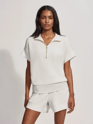 Varley Ritchie Short Sleeved Sweat - Ivory Marl