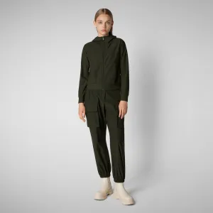 Women's hooded sweatshirt Pear in land green