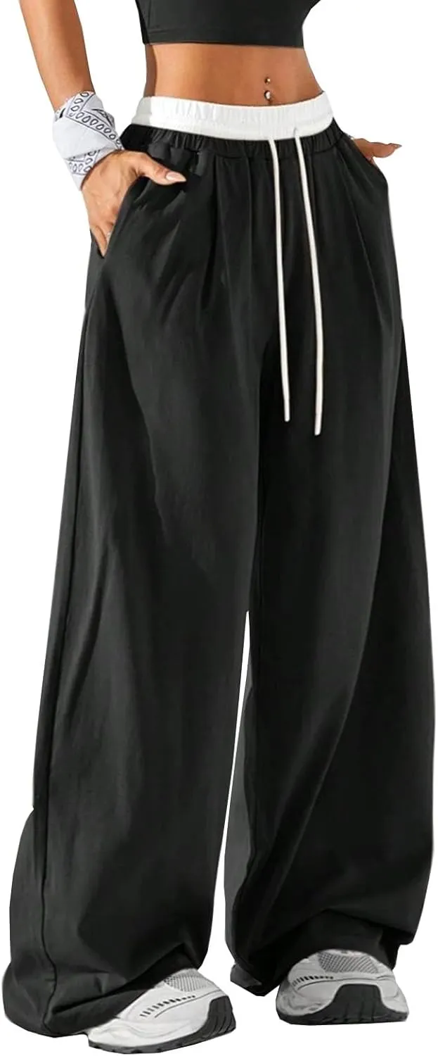 Womens Sweatpants Wide Leg Pants Casual Palazzo Flowy Trouser Woman High Waisted Loose Fit Lounge Pant Comfy 2025